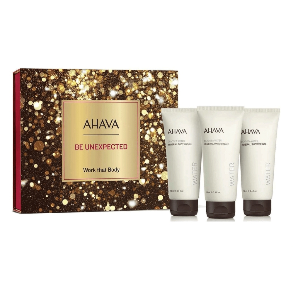 AHAVA Be Unexpected Bath & Body Set Trio - Gold Giftbox - NEW